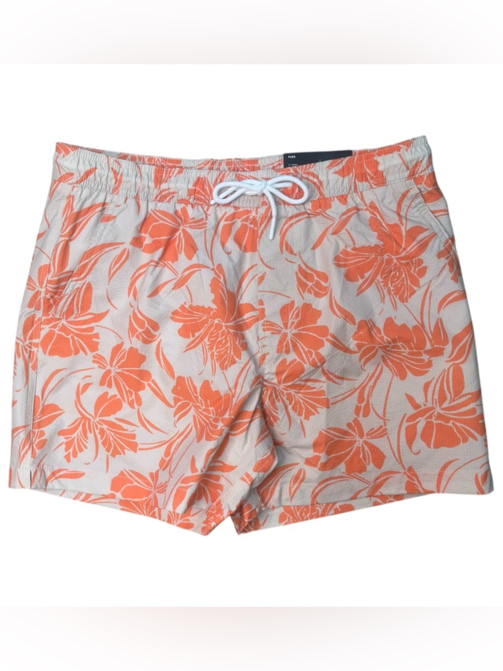 Sz Various Floral Print Swim Trunks in Coral & Cream